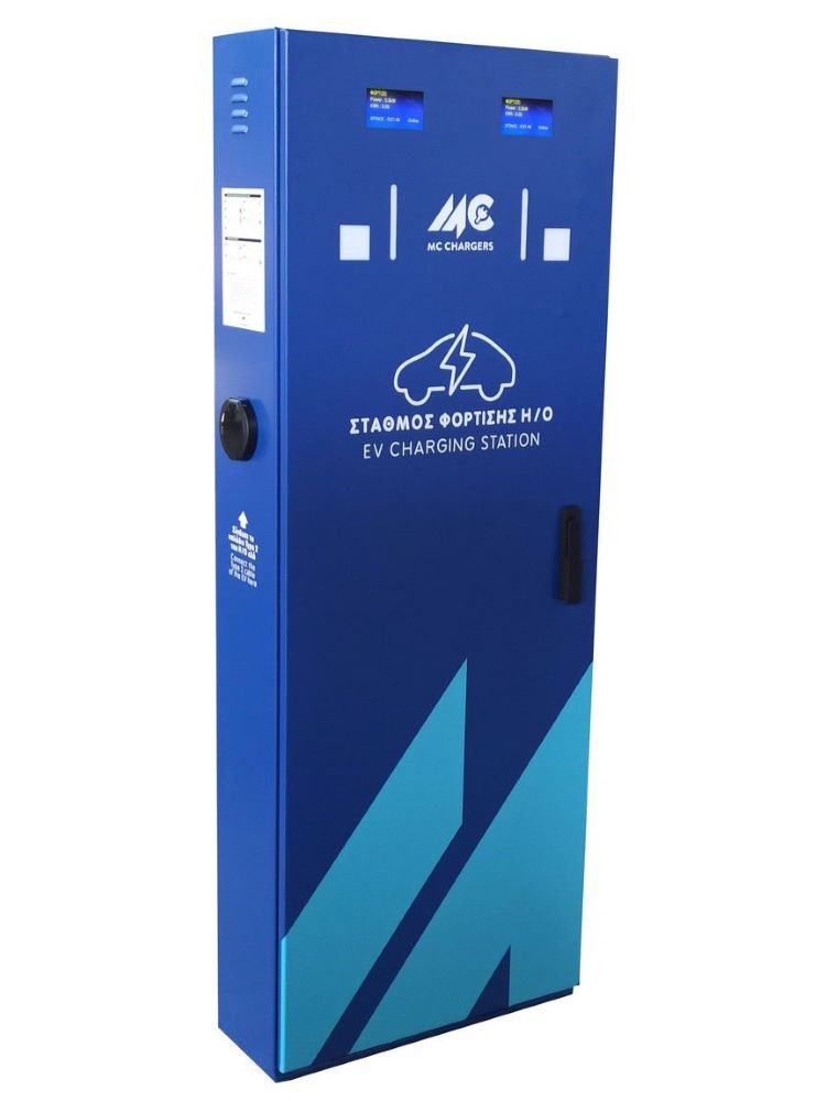 ΟRION 2X22kW Φορτιστής Αυτοκινήτου Δημόσιας Χρήσης Μεταλλικός 2X22kW, 2xType 2