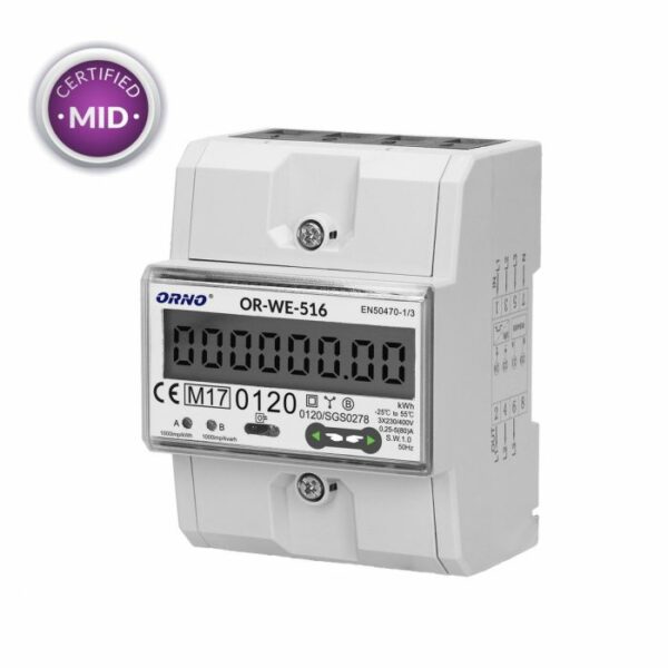 Μετρητής ενέργειας Τριφασικός Mid Modbus Άμεσης Μέτρησης 80A για Load Balancing